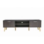 ARFAN Furniture Slim Minimalist Design TV Cabinet Modern Wooden TV Stand for Living Room-Brown