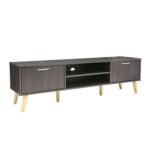 ARFAN Furniture Slim Minimalist Design TV Cabinet Modern Wooden TV Stand for Living Room-Brown