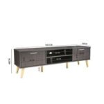ARFAN Furniture Slim Minimalist Design TV Cabinet Modern Wooden TV Stand for Living Room-Brown