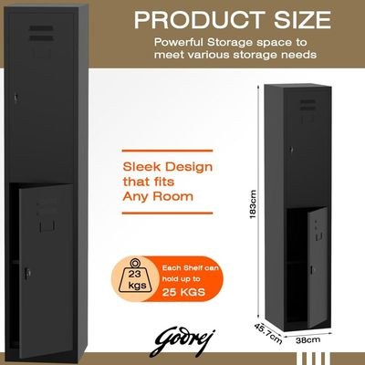 Godrej Digital 2 Door Locker with Advanced Touch Screen Lock, Heavy-Gauge Steel, and Sleek Black Finish - Image 3
