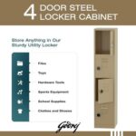 Godrej Digital 4 Door Locker with Advanced Touch Screen Lock, Heavy-Gauge Steel, and Sleek Beige Finish