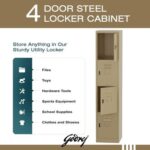 Godrej 4 Door Steel Locker with Heavy-Duty Construction, Spacious Storage, and Scratch-Resistant Beige Finish