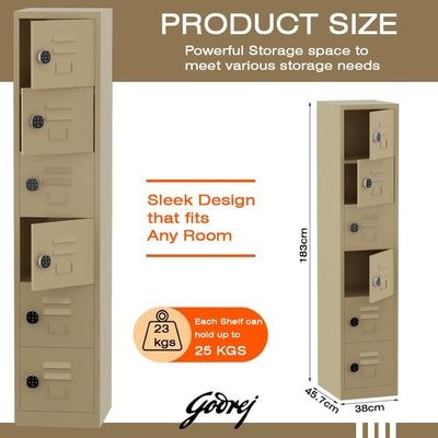 Godrej Digital 6 Door Locker with Advanced Touch Screen Lock, Heavy-Gauge Steel, and Sleek Beige Finish - Image 4