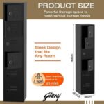 Godrej Digital 6 Door Locker with Advanced Touch Screen Lock, Heavy-Gauge Steel, and Sleek Black Finish