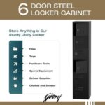 Godrej Digital 6 Door Locker with Advanced Touch Screen Lock, Heavy-Gauge Steel, and Sleek Black Finish
