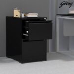 Godrej 2 Drawer Steel Filing Cabinet with Secure Lock, Heavy-Gauge Steel, and Black Powder-Coated Finish