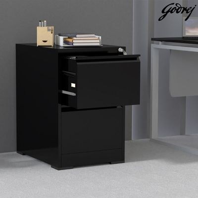 Godrej 2 Drawer Steel Filing Cabinet with Secure Lock, Heavy-Gauge Steel, and Black Powder-Coated Finish - Image 3