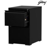 Godrej 2 Drawer Steel Filing Cabinet with Secure Lock, Heavy-Gauge Steel, and Black Powder-Coated Finish