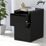 Godrej 2 Drawer Steel Filing Cabinet with Secure Lock, Heavy-Gauge Steel, and Black Powder-Coated Finish