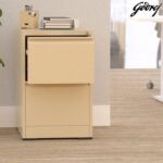 Godrej 2 Drawer Steel Filing Cabinet with Secure Lock, Heavy-Gauge Steel, and Beige Powder-Coated Finish