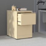 Godrej 2 Drawer Steel Filing Cabinet with Secure Lock, Heavy-Gauge Steel, and Beige Powder-Coated Finish