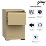 Godrej 2 Drawer Steel Filing Cabinet with Secure Lock, Heavy-Gauge Steel, and Beige Powder-Coated Finish