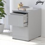 Godrej 2 Drawer Steel Filing Cabinet with Secure Lock, Heavy-Gauge Steel, and Grey Powder-Coated Finish