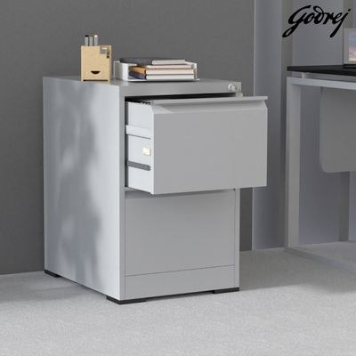 Godrej 2 Drawer Steel Filing Cabinet with Secure Lock, Heavy-Gauge Steel, and Grey Powder-Coated Finish - Image 4