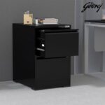 Godrej 2 Drawer Digital Filing Cabinet with Touch Screen Lock, Heavy-Duty Steel, and Scratch-Resistant Black Finish