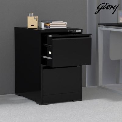 Godrej 2 Drawer Digital Filing Cabinet with Touch Screen Lock, Heavy-Duty Steel, and Scratch-Resistant Black Finish