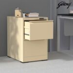 Godrej 2 Drawer Digital Filing Cabinet with Touch Screen Lock, Heavy-Duty Steel, and Scratch-Resistant Beige Finish