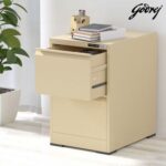 Godrej 2 Drawer Digital Filing Cabinet with Touch Screen Lock, Heavy-Duty Steel, and Scratch-Resistant Beige Finish