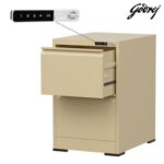 Godrej 2 Drawer Digital Filing Cabinet with Touch Screen Lock, Heavy-Duty Steel, and Scratch-Resistant Beige Finish