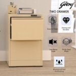 Godrej 2 Drawer Digital Filing Cabinet with Touch Screen Lock, Heavy-Duty Steel, and Scratch-Resistant Beige Finish