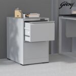 Godrej 2 Drawer Digital Filing Cabinet with Touch Screen Lock, Heavy-Duty Steel, and Scratch-Resistant Grey Finish