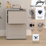 Godrej 2 Drawer Digital Filing Cabinet with Touch Screen Lock, Heavy-Duty Steel, and Scratch-Resistant Grey Finish