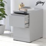 Godrej 2 Drawer Digital Filing Cabinet with Touch Screen Lock, Heavy-Duty Steel, and Scratch-Resistant Grey Finish