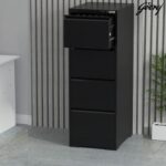 Godrej 4 Drawer Digital Filing Cabinet with Touch Screen Lock, Heavy-Duty Steel, and Scratch-Resistant Black Finish