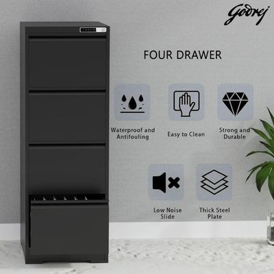 Godrej 4 Drawer Digital Filing Cabinet with Touch Screen Lock, Heavy-Duty Steel, and Scratch-Resistant Black Finish - Image 5