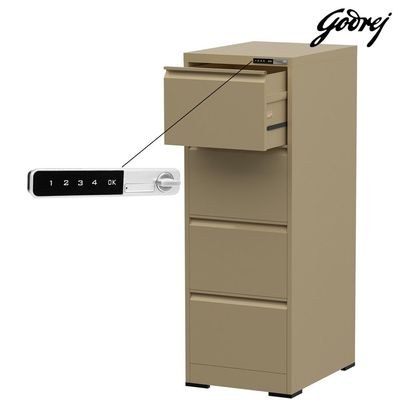 Godrej 4 Drawer Digital Filing Cabinet with Touch Screen Lock, Heavy-Duty Steel, and Scratch-Resistant Beige Finish - Image 3