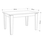 Mourah Tolmen Extendable Dining Table L 140 X W 80 - White - 2 Years Warranty