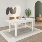 Mourah Tolmen Extendable Dining Table L 140 X W 80 - White - 2 Years Warranty