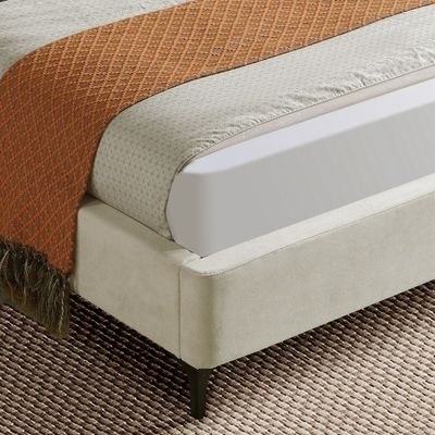 OSAKA 160x200 Queen Upholstered Bed - Beige Color - Image 4