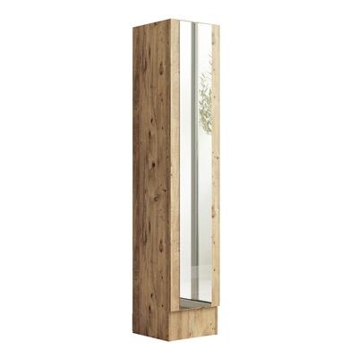 Home Canvas Iron Mirrored Shoe Cabinet Pine finish - Image 5