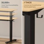 Flexispot Electric Standing Desk, 122 x 65cm Adjustable Height Desk with Sturdy Anti-Rust Steel Frame, Spacious Desktop and Memory Control Panel - Ideal for Home and Office - Coco Bolo