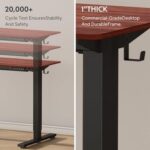 Flexispot Electric Standing Desk, 122 x 65cm Adjustable Height Desk with Sturdy Anti-Rust Steel Frame, Spacious Desktop and Memory Control Panel - Ideal for Home and Office - Apple Cherry