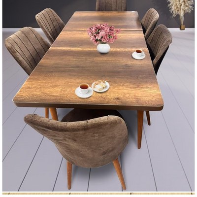 LHFHOMT-7 Pieces Dining Sets 1+6 Seater dining Table Set, Furniture for dining room - Image 2