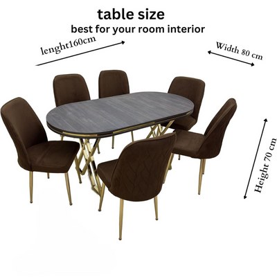 LHFHOMT-7 Pieces Dining Sets 1+6 Seater dining Table Set, Furniture for dining room - Image 5