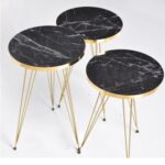 LHFHOMT-4 Piece COFFEE TABLE Living Room Table Set,1 Coffee Table and 3 Nesting Tables, Free Fixing for Living Room, Sofa Side