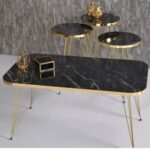 LHFHOMT-4 Piece COFFEE TABLE Living Room Table Set,1 Coffee Table and 3 Nesting Tables, Free Fixing for Living Room, Sofa Side