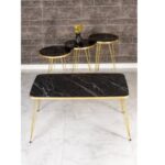 LHFHOMT-4 Piece COFFEE TABLE Living Room Table Set,1 Coffee Table and 3 Nesting Tables, Free Fixing for Living Room, Sofa Side
