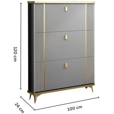 LHFHOMT Wooden Shoe Cabinet to Organize the Shoes – Sturdy Shoe Cabinet With 3 Flip Doors - Image 4