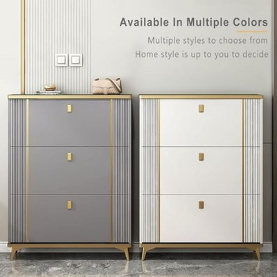 LHFHOMT Wooden Shoe Cabinet to Organize the Shoes – Sturdy Shoe Cabinet With 3 Flip Doors - Image 5