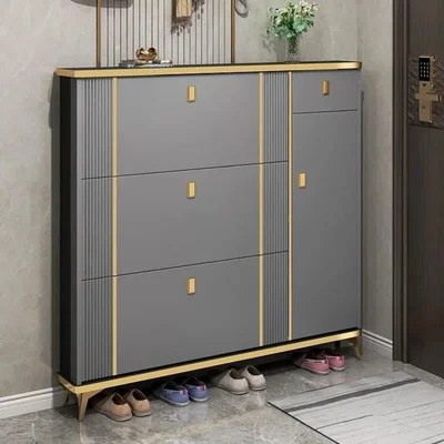 LHFHOMT Wooden Shoe Cabinet to Organize the Shoes – Sturdy Shoe Cabinet With Flip Doors