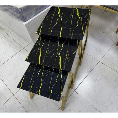 LHFHOMT-Nesting Tables Set of 3 Pieces, wooden Top, Strong Metal Frame for Living Room,Office,Sofa Side - Image 2