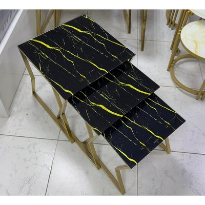 LHFHOMT-Nesting Tables Set of 3 Pieces, wooden Top, Strong Metal Frame for Living Room,Office,Sofa Side - Image 3