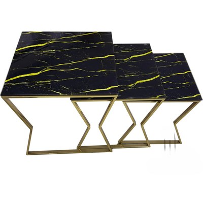 LHFHOMT-Nesting Tables Set of 3 Pieces, wooden Top, Strong Metal Frame for Living Room,Office,Sofa Side - Image 4