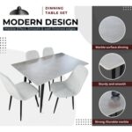 LHFHOMT 5 Piece Living Room Table Set,1 Big Center Table and 4 Pices Small Tables,Luxury Center table Tabletop Glass For Living Room, office