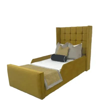 Jasmin Kids Bed W 150 x L 200-Mustard Colour with 1-Year Warranty - Image 2