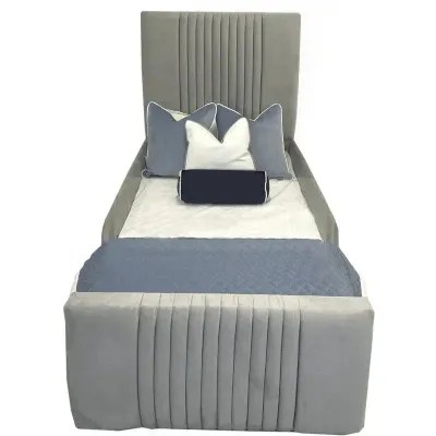 Millhouse Kids Bed W 120 x L 200-Velvet Silver with 1-Year Warranty